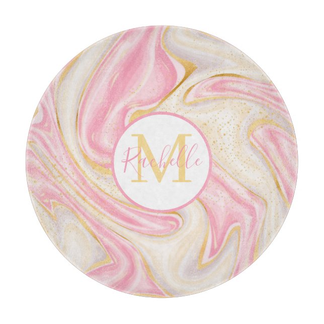 Cortar Tabla de corte de mármol redondo (Anverso)