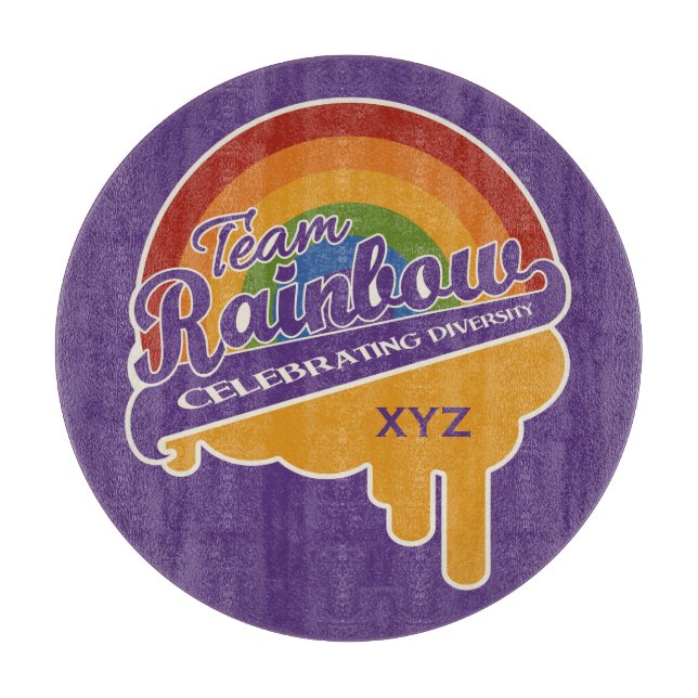 Cortar Tabla de corte de personalizado arcoiris Team (Anverso)