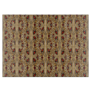 Cortar Tabla de corte de piedras preciosas rojas con flor