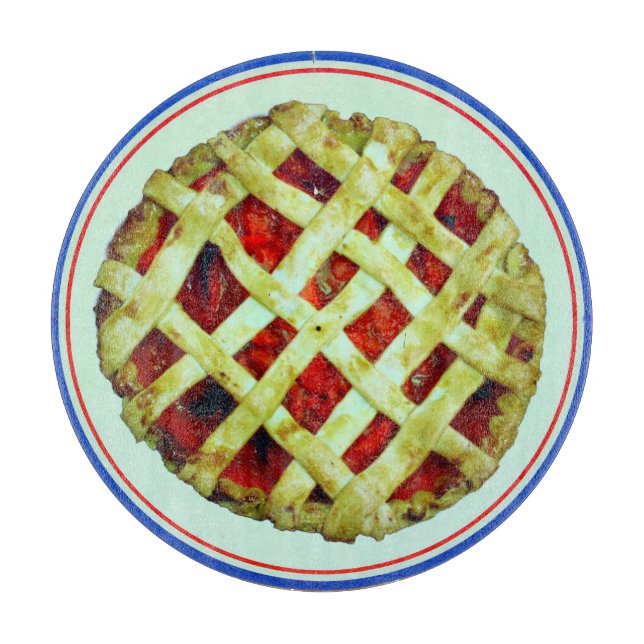 Cortar tabla de corte de vidrio de tarta de fresa (Anverso)