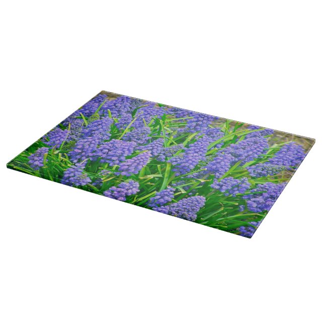 CORTAR TABLA DE CORTE DE VIDRIO, "HYACINTHS DE GRIPE" (Borde)