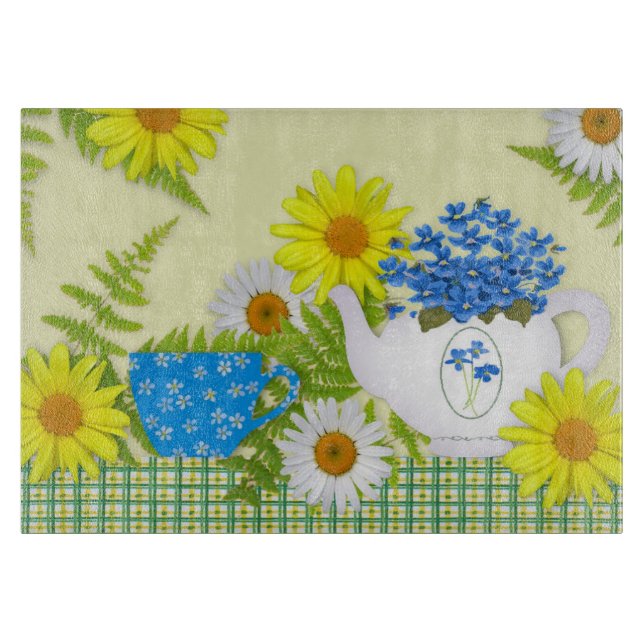 Cortar Tabla de corte de vidrio para té de jardín (Anverso)