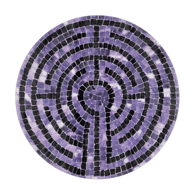 Cortar Tabla de corte de vidrio redonda LABERINTO VI 12" (Anverso)