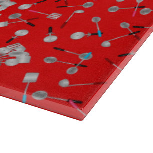 Cortar TABLA DE CORTE DE VIDRIO Rojo-15x11 para utensilio