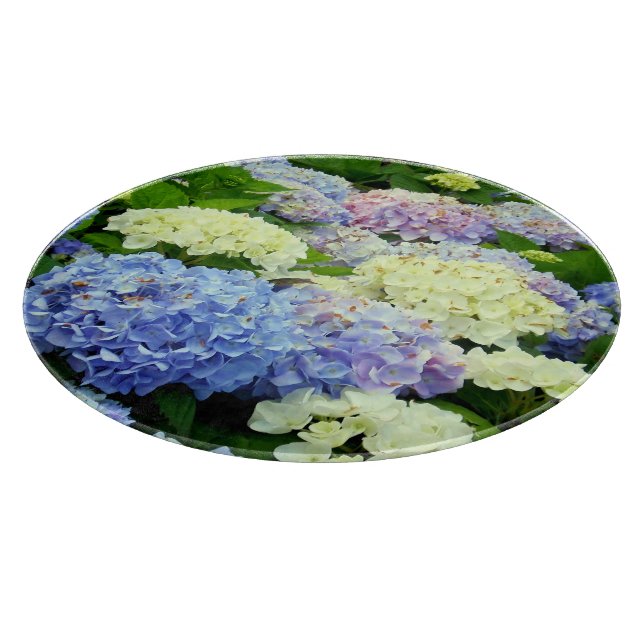 Cortar TABLA DE CORTE DE VIDRIO RONDA Hydrangea Mix-12in (Borde)