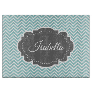 Cortar Tabla de corte personalizada de Chevron verde azul