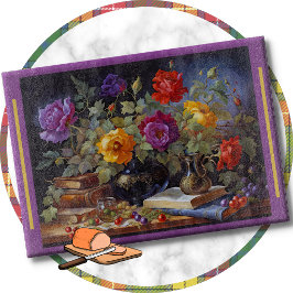 Cortar TABLA DE CORTE - Ramo Floral en Mesa con Libros