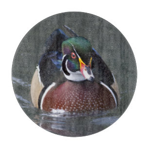 Cortar Tabla de corte redonda de pato de madera americano