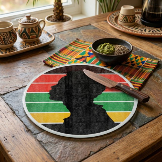 Cortar Tabla de corte redonda Empoderamiento Negro Panafr (Subido por el creador)