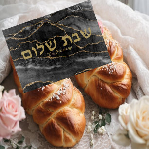Cortar Tabla para Challah de Ágata Negra Elegante