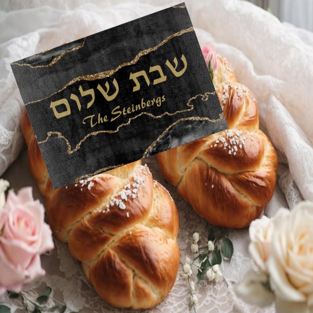 Cortar Tabla para Challah de Ágata Negra Elegante (Subido por el creador)