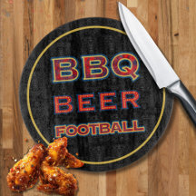 Tabla para fanático de fútbol y cerveza a la parri