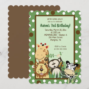 Corte de invitación a cumpleaños de animales de la