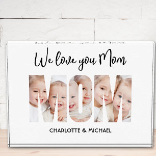 Corte de letras de 3 fotos para mamá Bloque de fot
