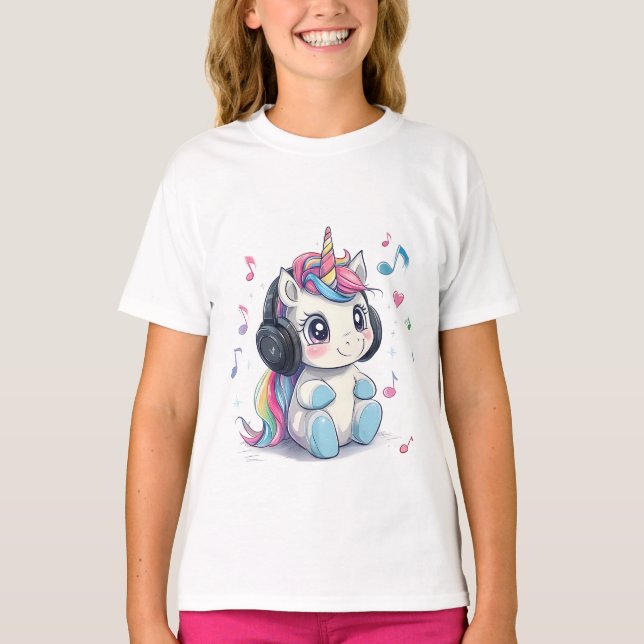 Corte unicornio con camiseta para audífonos (Anverso)