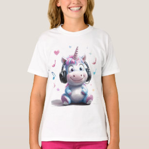 Corte unicornio con camiseta para audífonos