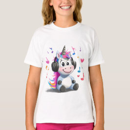 Corte unicornio con camiseta para audífonos