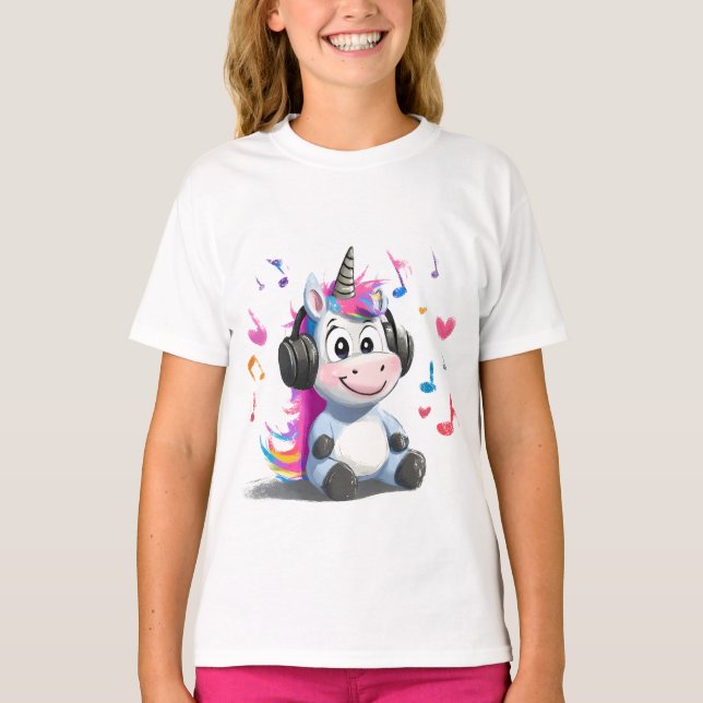 Corte unicornio con camiseta para audífonos (Anverso)