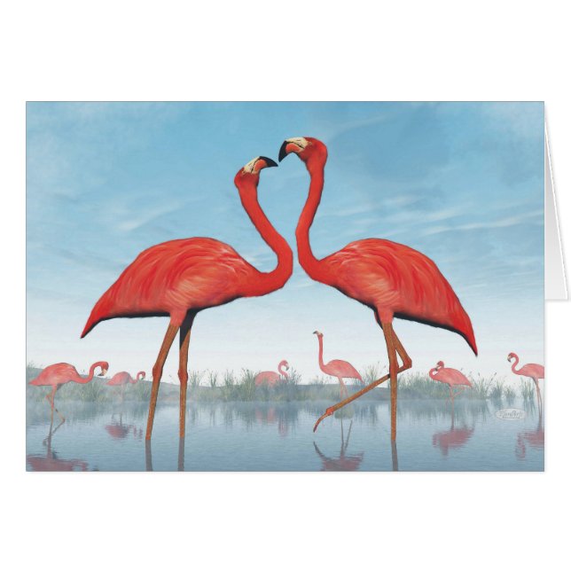 Cortejo de los flamencos - 3D rinden (Anverso (Horizontal))