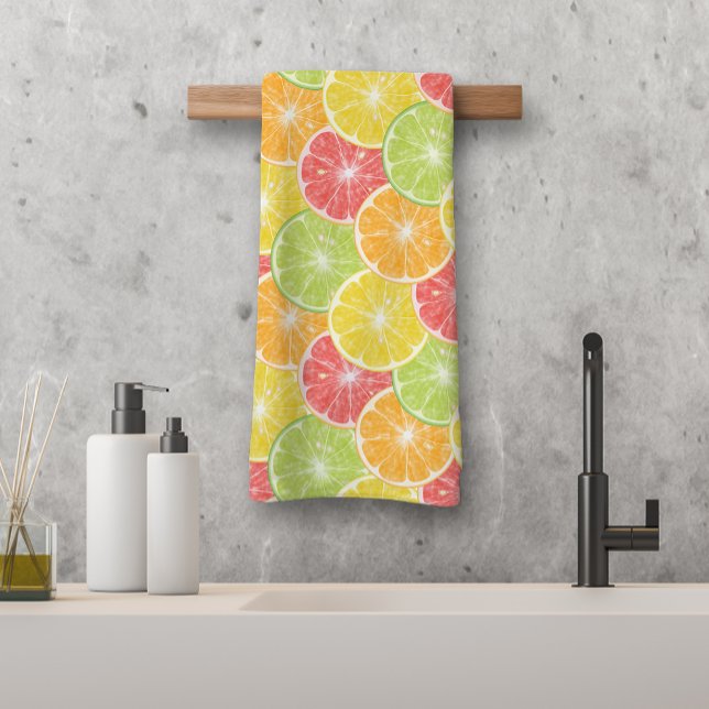 Cortes de cítricos (Citrus Slices Hand Towel (Bath towel and washcloth available))