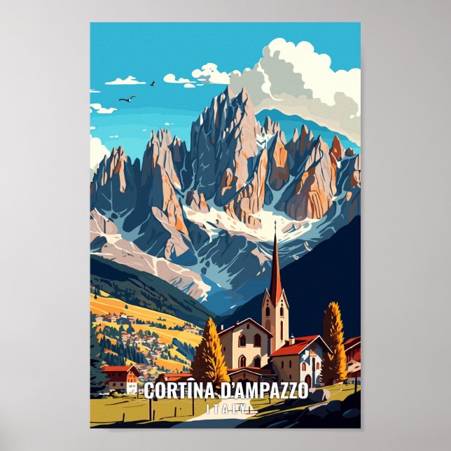 Cortina d'Ampazzo Ilustracion de Viajes de Arte Vi (Frente)