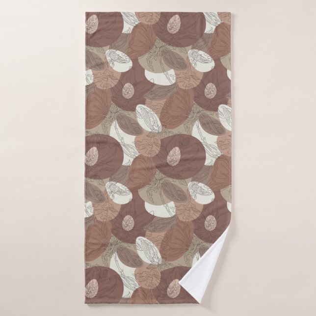 Cortina de armonía botánica Mocha Hibiscus (Toalla de baño)