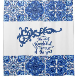 Cortina de baño Blue Mandala