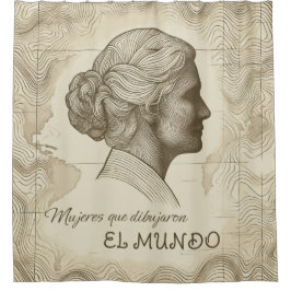 Cortina de baño Mujeres que dibujaron el mundo