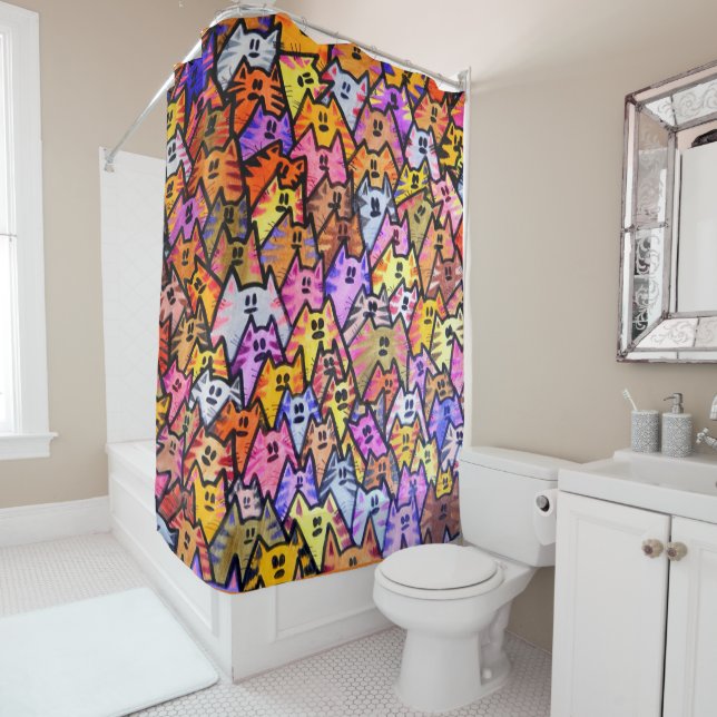 Cortina de ducha - 024 - Gatos (In situ)