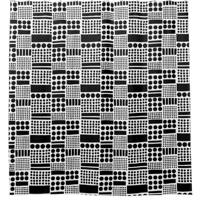 Cortina De Ducha 100416 - Negro sobre blanco (Anverso)