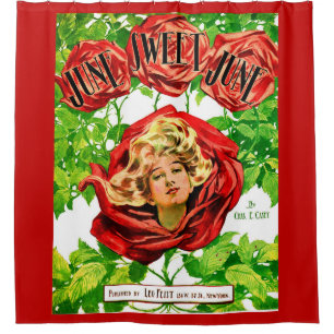 Cortina De Ducha 1908 Junio Dulce Junio estampado de la cubierta de