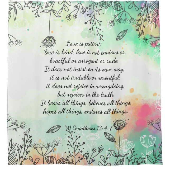 Cortina De Ducha 1 Corintios 13: 4-7 (Anverso)