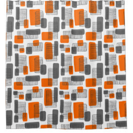 Cortina De Ducha 251215 - Naranja y gris