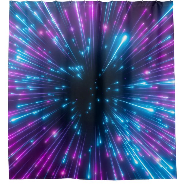 Cortina De Ducha 3 d, fuegos artificiales púrpura, gran explosión,  (Anverso)