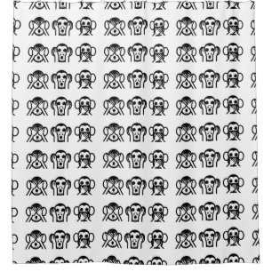 Cortina De Ducha 3 Emoji de monos sabios