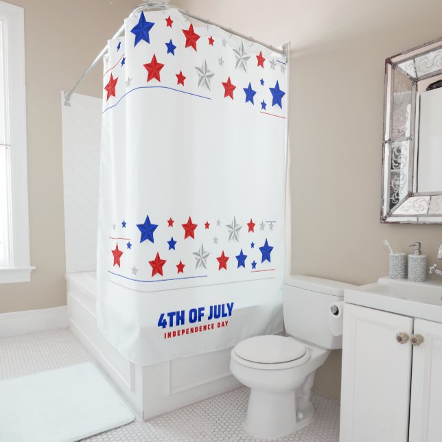 Cortina De Ducha 4 de julio Día de la Independencia (In situ)