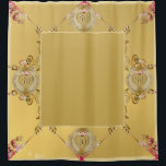 Cortina De Ducha 50/1° Aniversario del Boda Ochre de Oro<br><div class="desc">¿Buscando la cortina de ducha adecuada para el 50 o 1° aniversario del boda? Entonces quizás una hermosa imagen de color ocre dorado,  repetición ornamental y piedra gemela será sólo lo que les dé a ambos.</div>