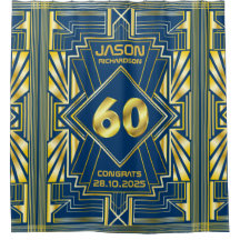 60.º cumpleaños Art Deco Oro Azul Gran Gatsby