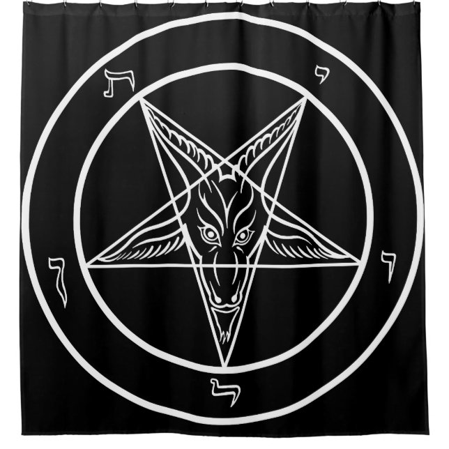 Cortina De Ducha 6' enorme bandera de x6 Baphomet (Anverso)
