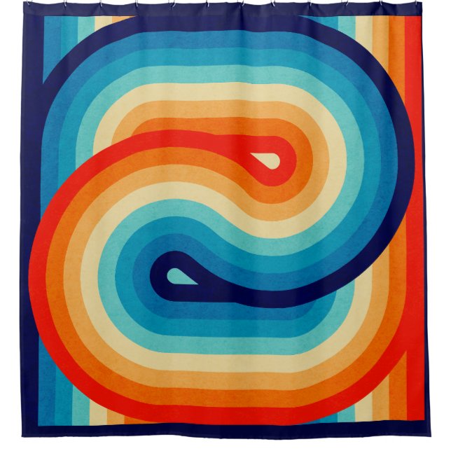 Cortina De Ducha 70s Double Wave (Anverso)