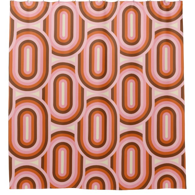 Cortina De Ducha 70's Retro Seamless Pattern. 60s and 70s Aesthetic (Anverso)