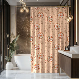 Cortina De Ducha 70s Vibe Curtain Funky Pastel Christmas Design