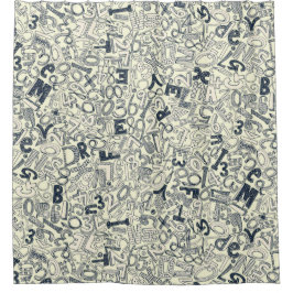 Cortina De Ducha A1B2C3 marfil índigo