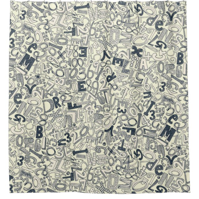 Cortina De Ducha A1B2C3 marfil índigo (Anverso)