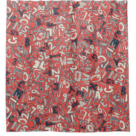 Cortina De Ducha A1B2C3 rojo coral