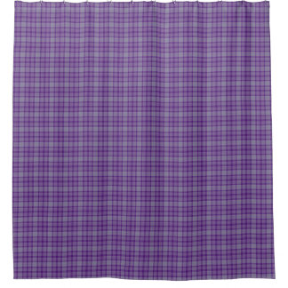 Cortina de ducha a cuadros escoceses gris morado