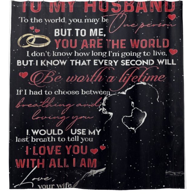 Cortina De Ducha A la carta de mi marido | Cute Present | (Anverso)