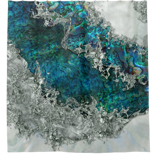 Cortina De Ducha Abalone Shell Pearl y Silver 2 (Anverso)