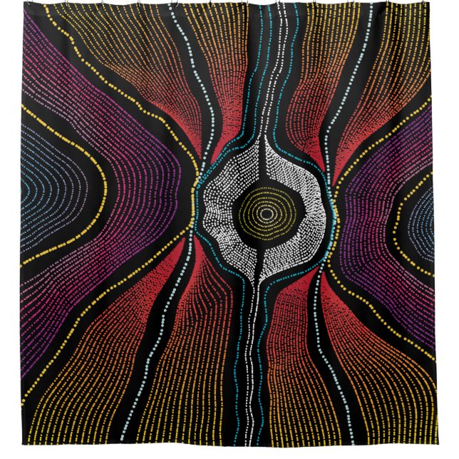 Cortina de ducha aborigen Design-2 (Anverso)