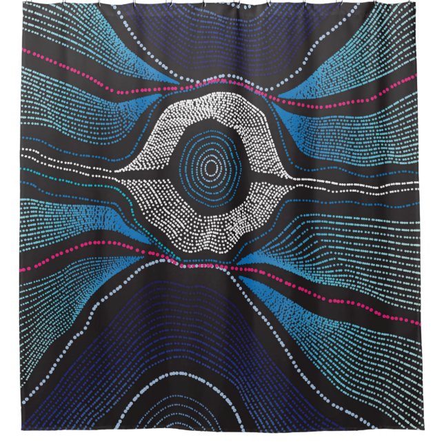 Cortina de ducha aborigen Design-3 (Anverso)